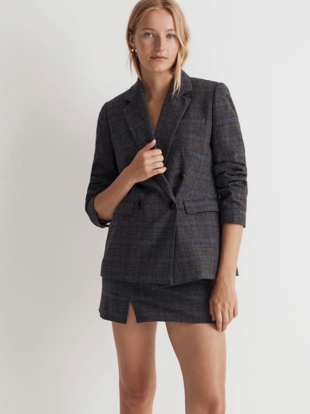 Madewell The Rosedale Wool Blazer in Plaid Size 6